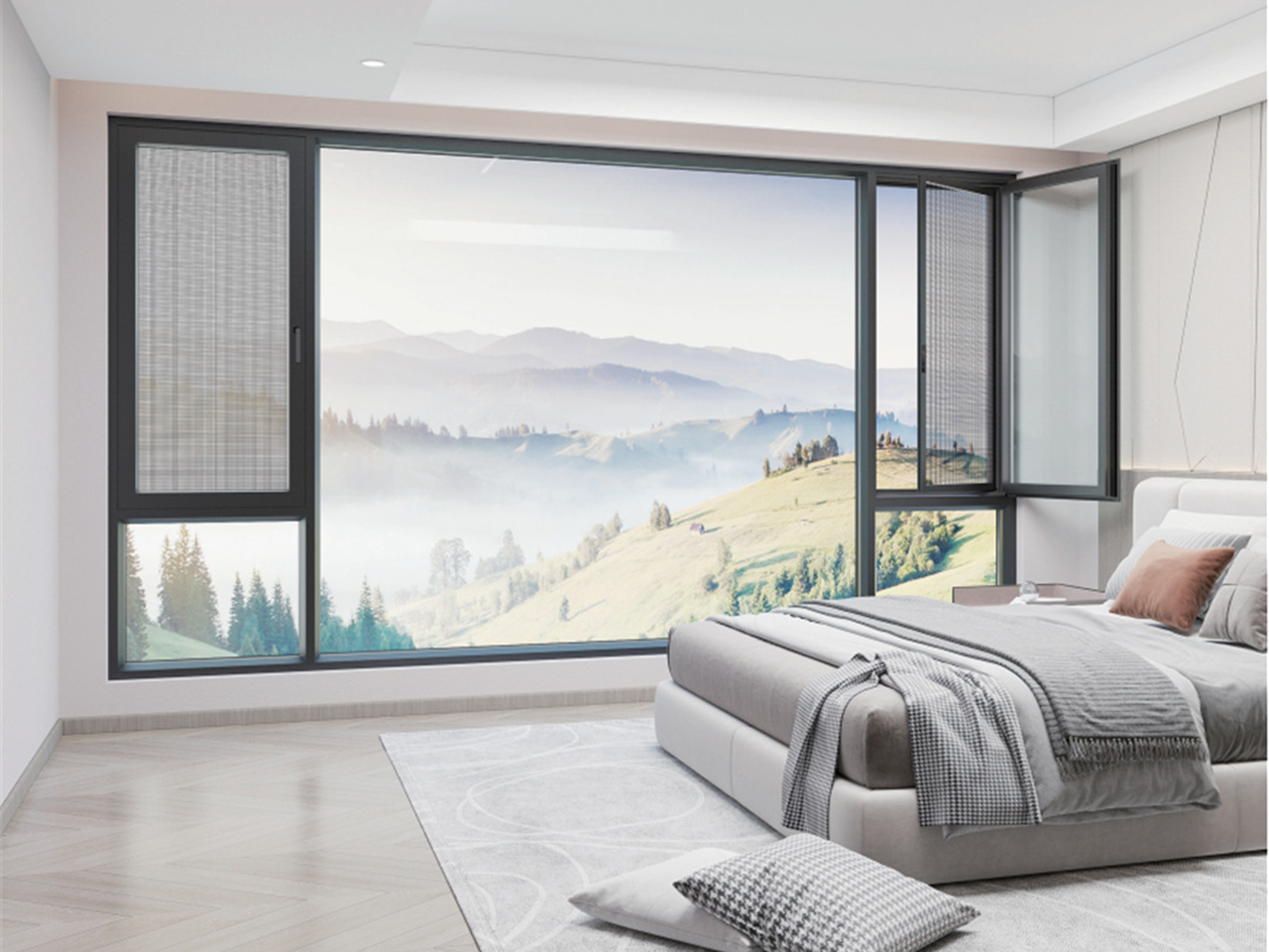 Vexis thermal break aluminum casement window installation