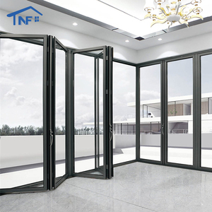 US NFRC Certification Customized Factory Aluminum Balcony Exterior Folding Tempered Glass Doors