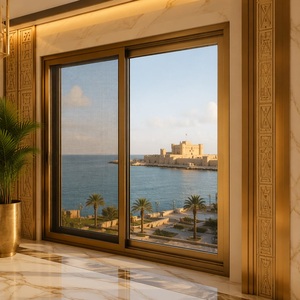 Double Glazed Glass Aluminium Alloy Windows and Doors Security Grills With Sliding Window Mosquito Net for Villa