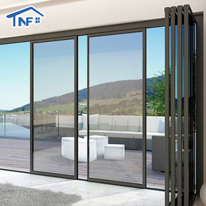 Custom Slim Energy Efficient Hurricane Proof Resistant Thermal Break Aluminum Panoramic Sliding Folding Large Glass Patio Door