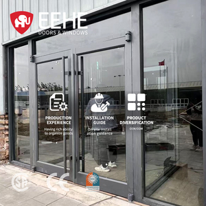 EEHE Modern Heavy Duty Aluminum Energy Efficient Slim Frame Storefront Door