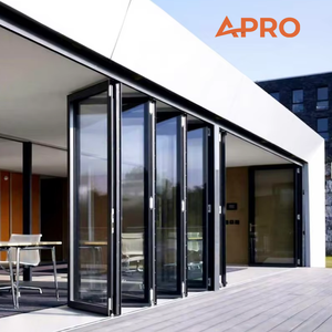 APRO Aluminium Folding Door Price Thermal Break Glass Bifold Door Exterior Patio Bifold Door