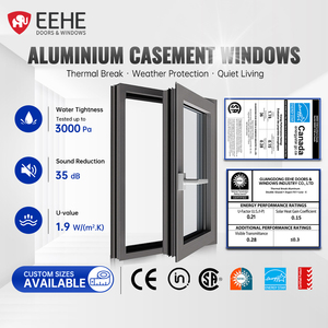 EEHE High-end Soundproof Casement Windows Aluminum Alloy Swing Window With 6063-T5 Profile For Luxury Villa