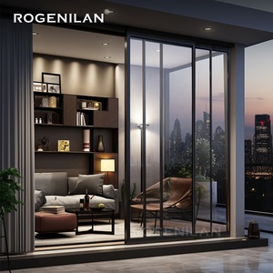 Modern Custom Design Oversized 3 Pane Double Glazed ultra Slimline Sightline/frame Aluminium Sliding Low-e Glass Doors