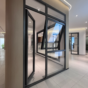 Black Aluminum Frame Glass Thermal Insulation Interior Door