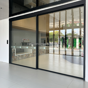 Modern Interior Concealed Pocket Slide Doors Large Double Tempered Aluminum Hidden Glass Security Stacking Sliding Patio Garage