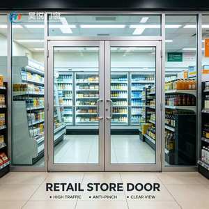 High Traffic Modern Aluminum Glass Swing Door