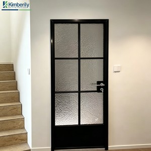 Aluminum Alloy Casement Entry Home Storefront Commercial Double-Glass Swing French Casement Door Office Glass Door