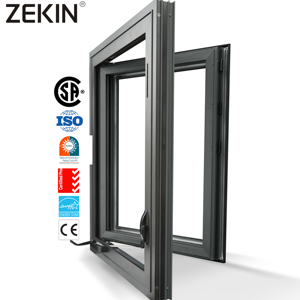 ZEKIN Customized Aluminium Glass Casement Windows Double Glazed