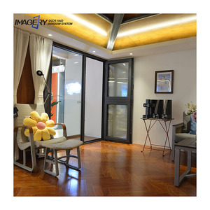 Modern Style Thermal Break Aluminum Double Flying Wing Door and Window with Finished Surface for Villa House Project