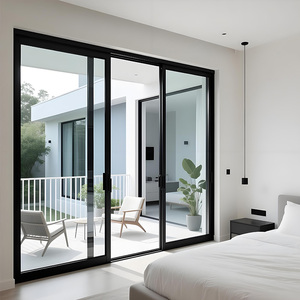 Aluminum Tempered Glass Sliding Balcony Veranda Door