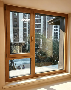 European High Energy Saving Triple Tempered Low-E Aluminum Wood Tilt Turn Windows Heat Insulation Waterproof Exterior Bedroom