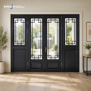 Best Aluminum Double Casement Genuine Antique Glass Doors With Built-in Glass Grilles Design For Sale Manufacturer