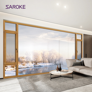 Guangdong Large Tempered Glass Tilt and Turn Aluminum Clad Wood Windows