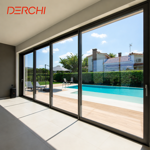 Aluminium Sliding Doors For Villa Patio Doors Double Glazed Windows Waterproof Modern