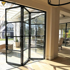 Custom Outdoor Patios Heat Insulation Aluminum Folding Door Glass Door Fold Moisture Resistant Exterior Bi Folding Sliding Door
