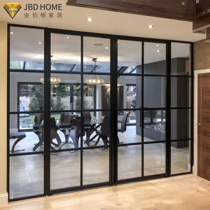 NFRC Certified Black Aluminum Sliding Glass Door Slim Frame