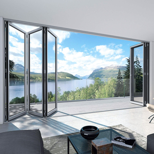 Outdoor Exterior Bifold Doors Modern Designs Aluminum Alloy Double Tempered Glass Bi Folding Door Patio