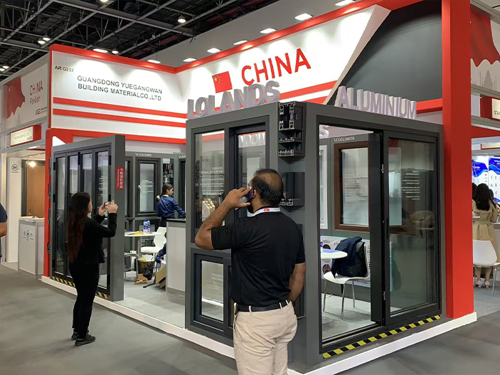 Client tour of the Vexis exhibition hall
